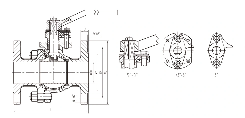 ANSI 150LB Stainless Steel Flanged Ball Valve